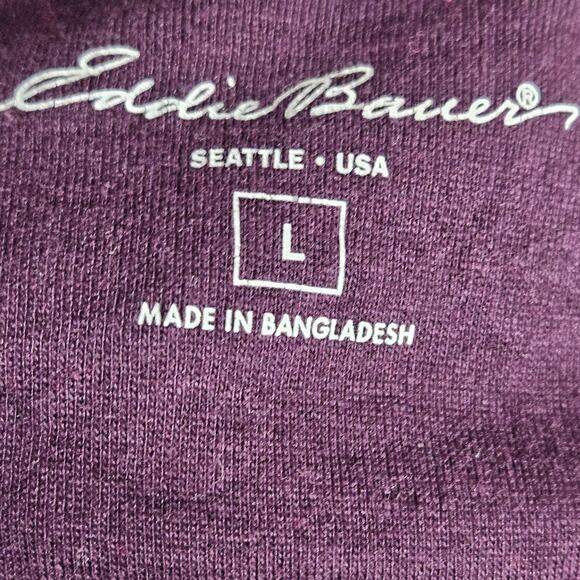 Eddie Bauer Purple Cotton Blend Long Sleeve Tee Size Large - Picture 3 of 4